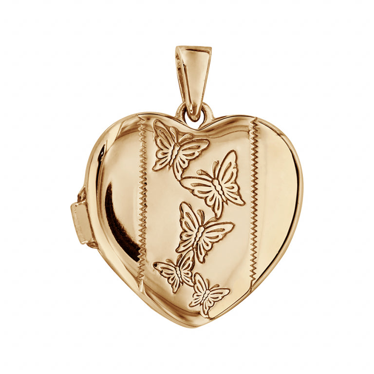 Ciondolo a forma di cuore a cassolette - Argento dorato con oro fino | Azuline