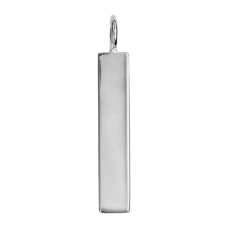 Pendentif à graver plaque rectangulaire verticale en argent 925