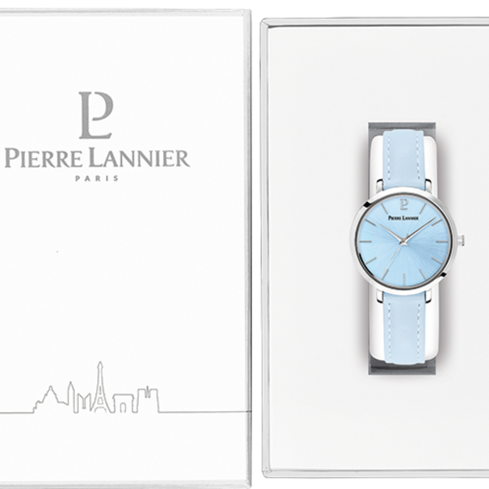 Montre femme Pierre Lannier CHOUQUETTE 077D666 – cadran bleu bracelet cuir bleu – vue 3