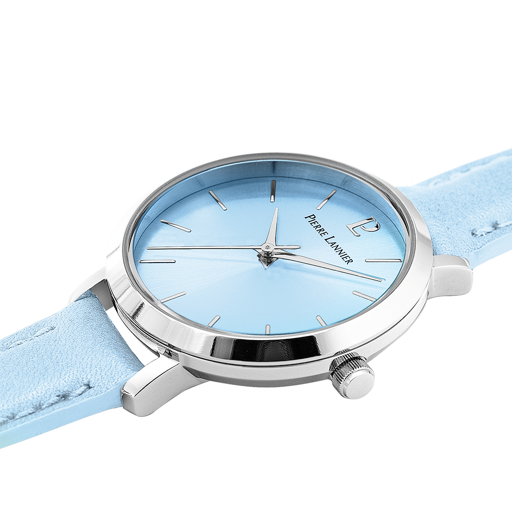 Montre femme Pierre Lannier CHOUQUETTE 077D666 – cadran bleu bracelet cuir bleu – vue 4