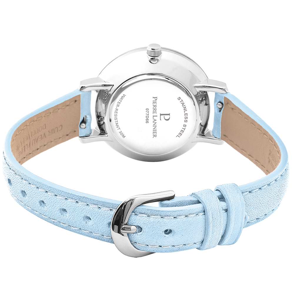 Montre femme Pierre Lannier CHOUQUETTE 077D666 – cadran bleu bracelet cuir bleu – vue 6