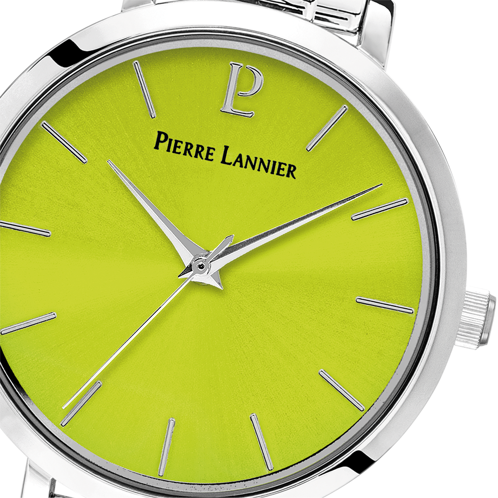 Montre femme Pierre Lannier CHOUQUETTE 078J671 – cadran vert bracelet acier argenté – vue 4