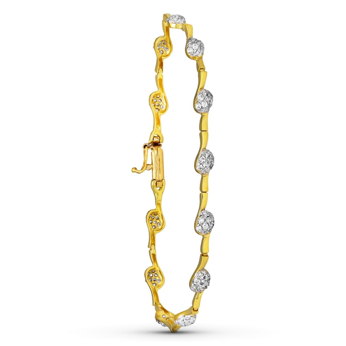 18K イエロー ゴールドとジルコンのブレスレット