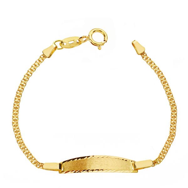 Bracelet Gourmette Or Jaune 18K avec Chaîne Bismark 12 Cm