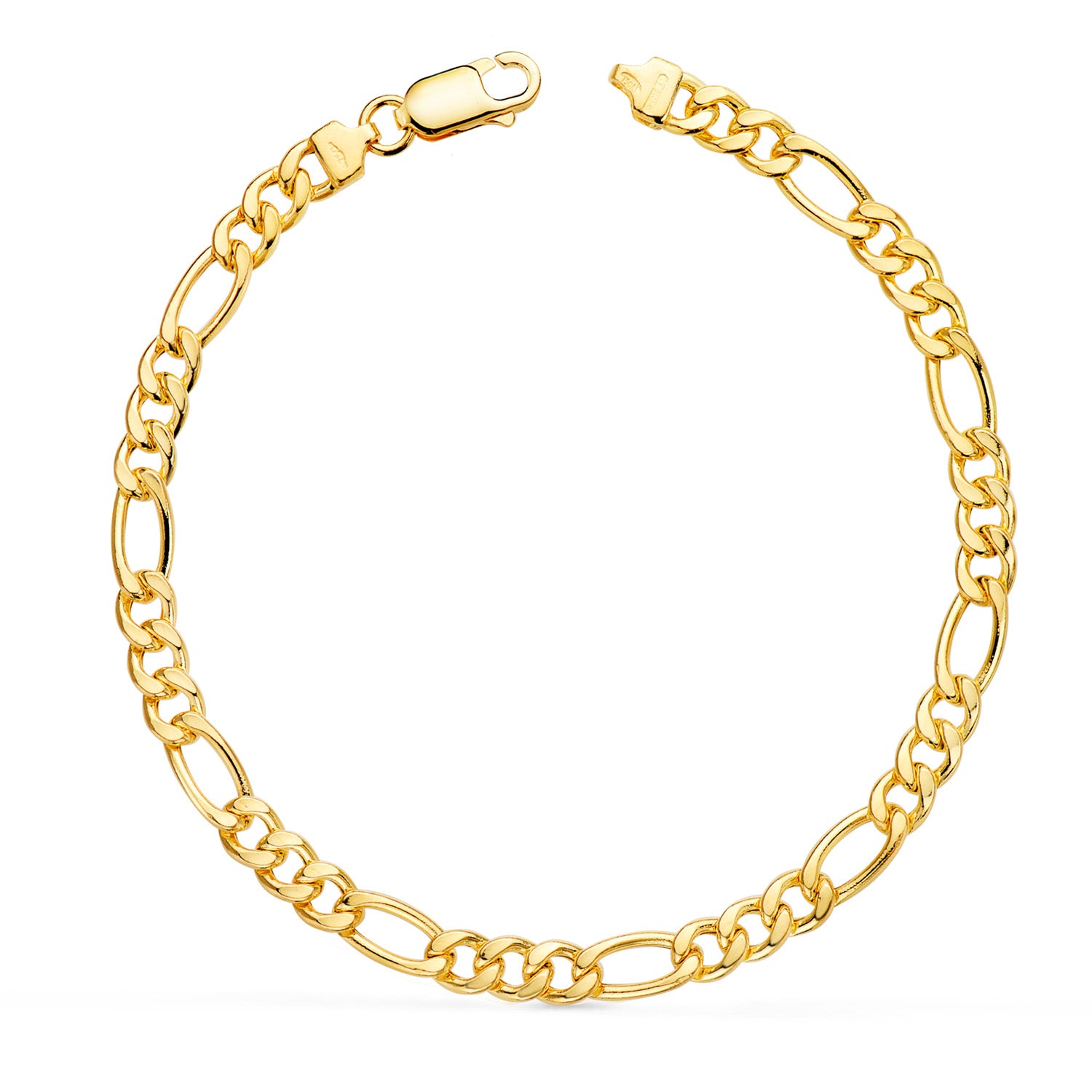 18K Figaro armbånd 3X1. Bredde: 4,75 mm Lengde: 19 cm