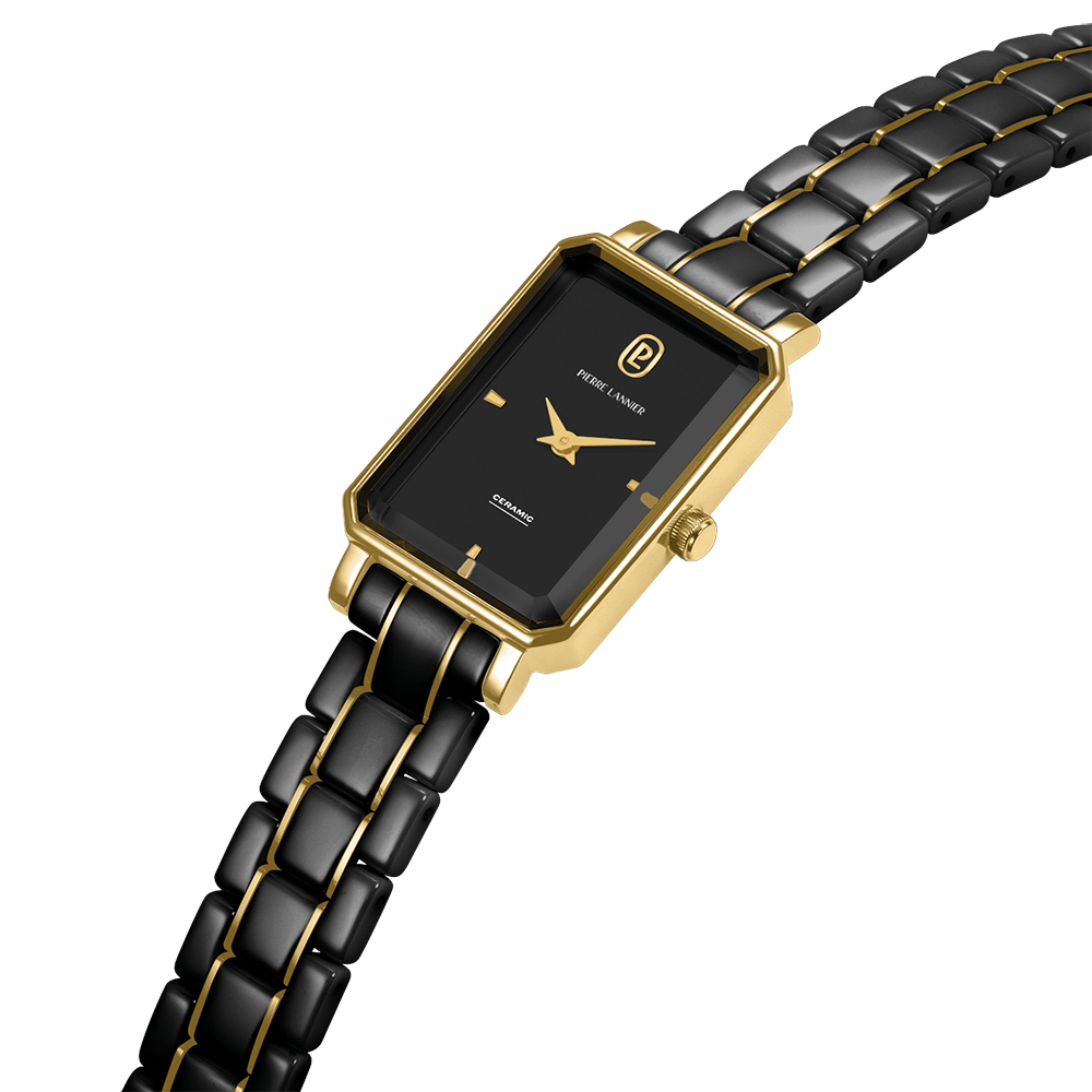 Montre femme Pierre Lannier ARIANE 085L839 – cadran noir bracelet acier et céramique noir – vue 2