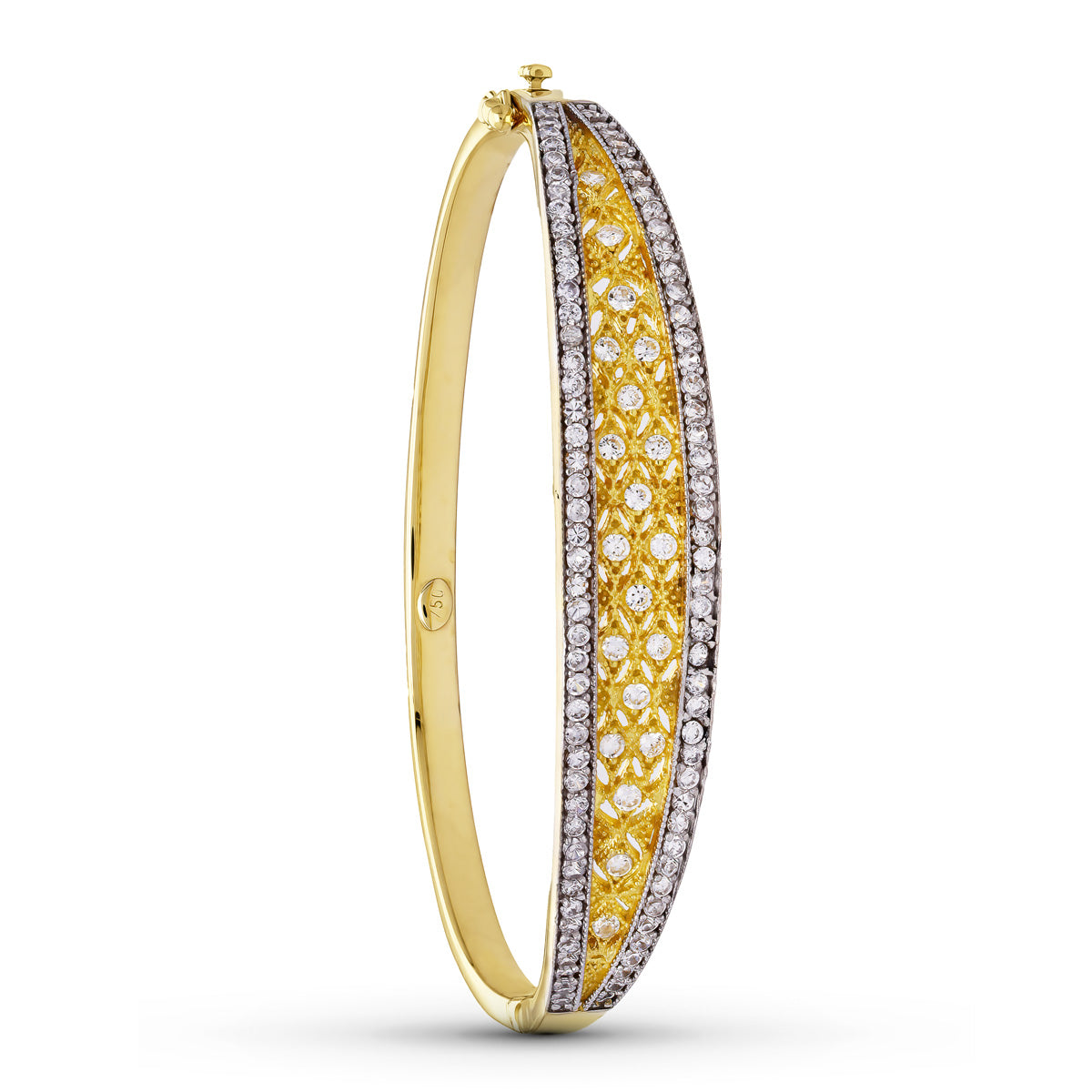 18K ツートーン ゴールド ブレスレット ジルコン