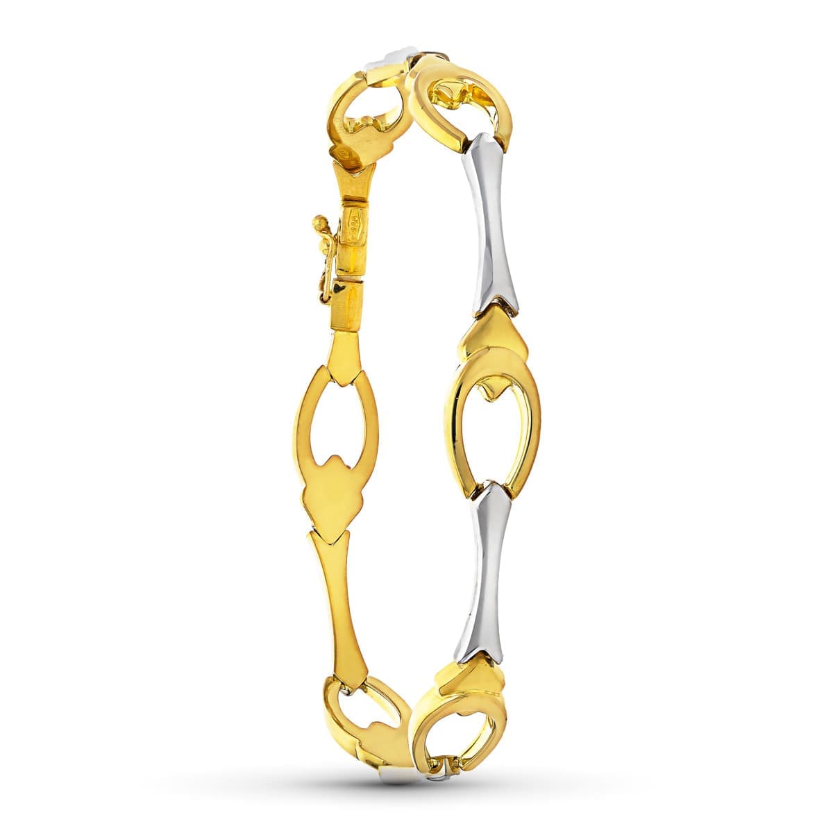 18K tofarget gullarmbåndslenker 19 cm