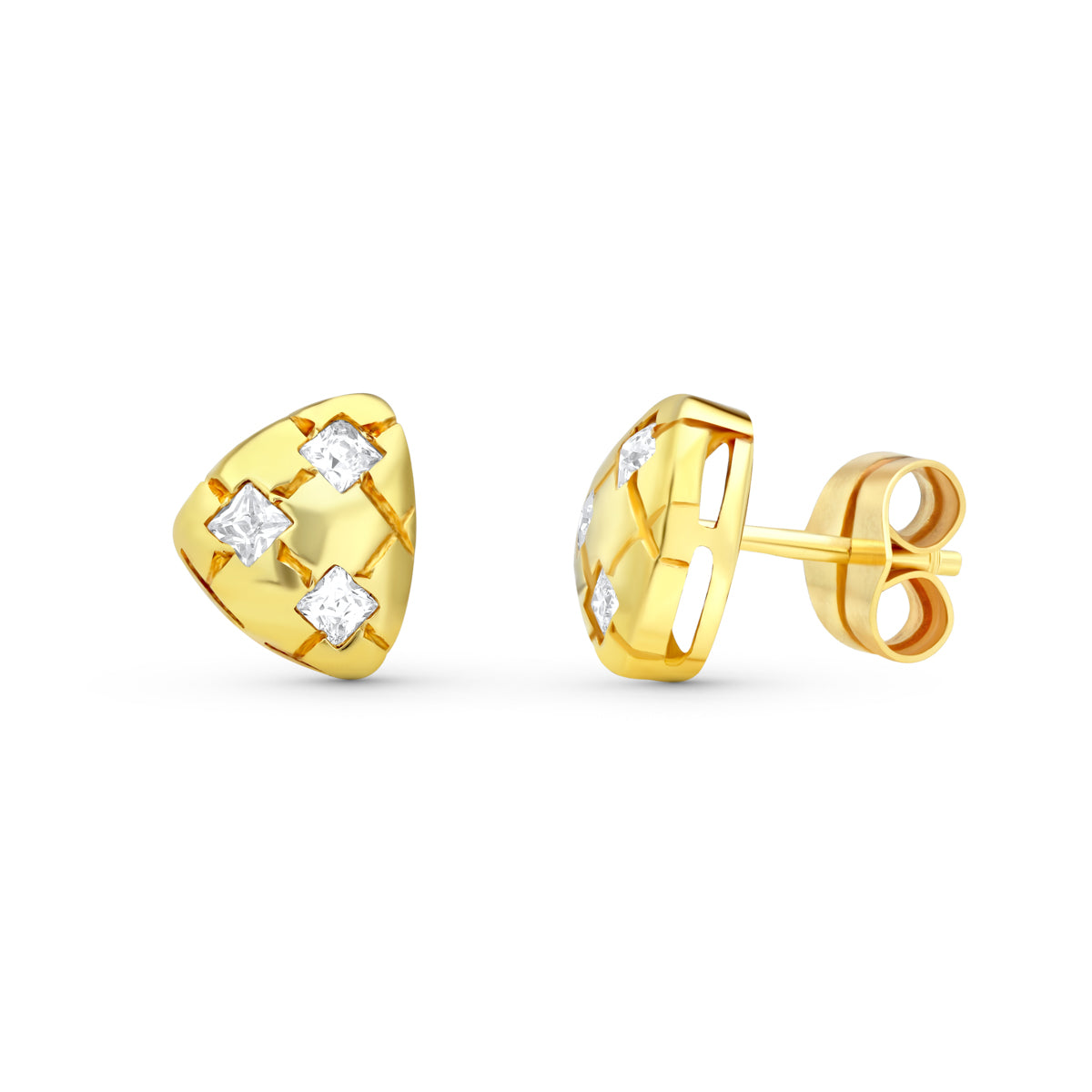 Cercei Zircon 18K 10 X 8 mm