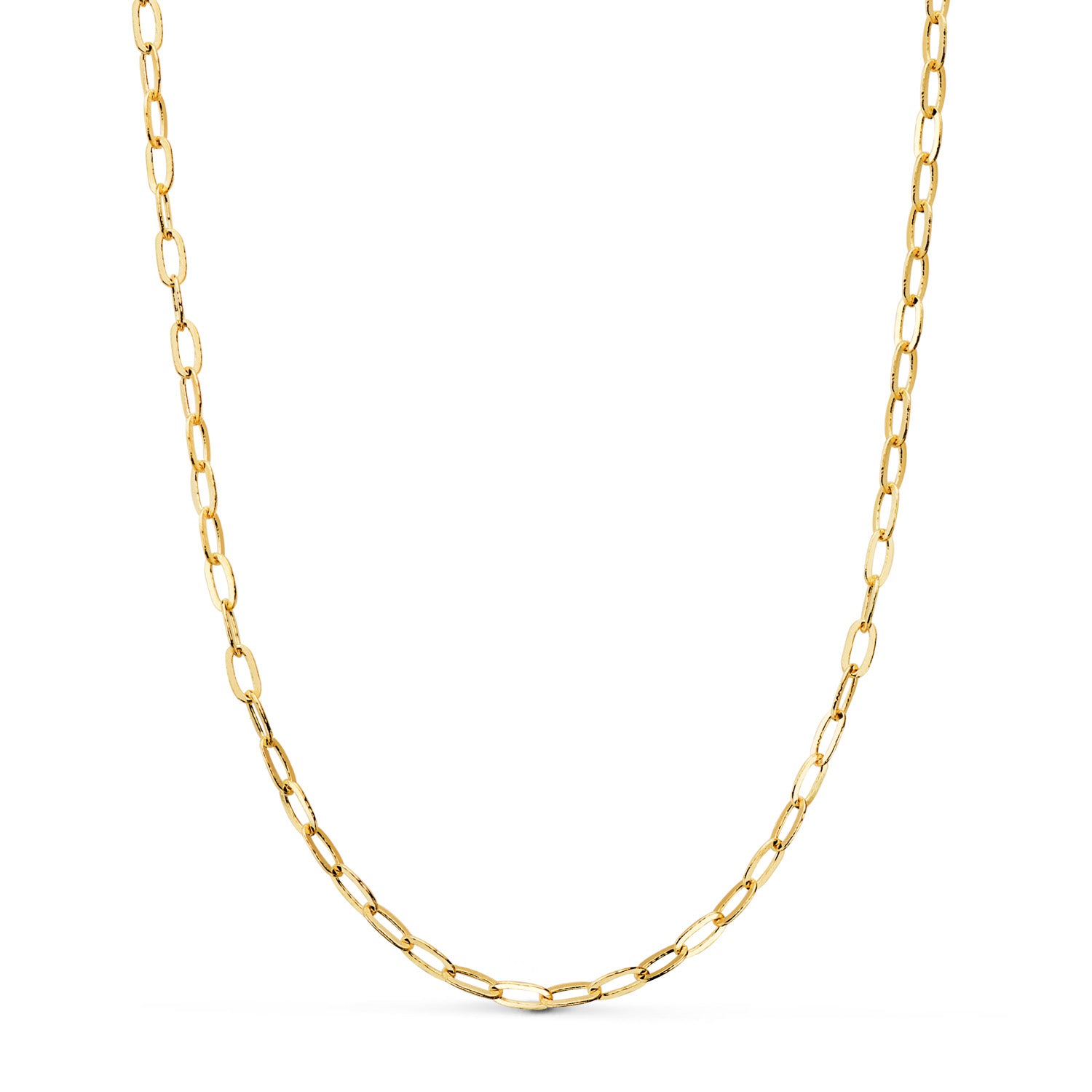 Chaîne en Or Jaune 18K avec Maillon Allongé Largeur : 3MM Longueur : 50CM