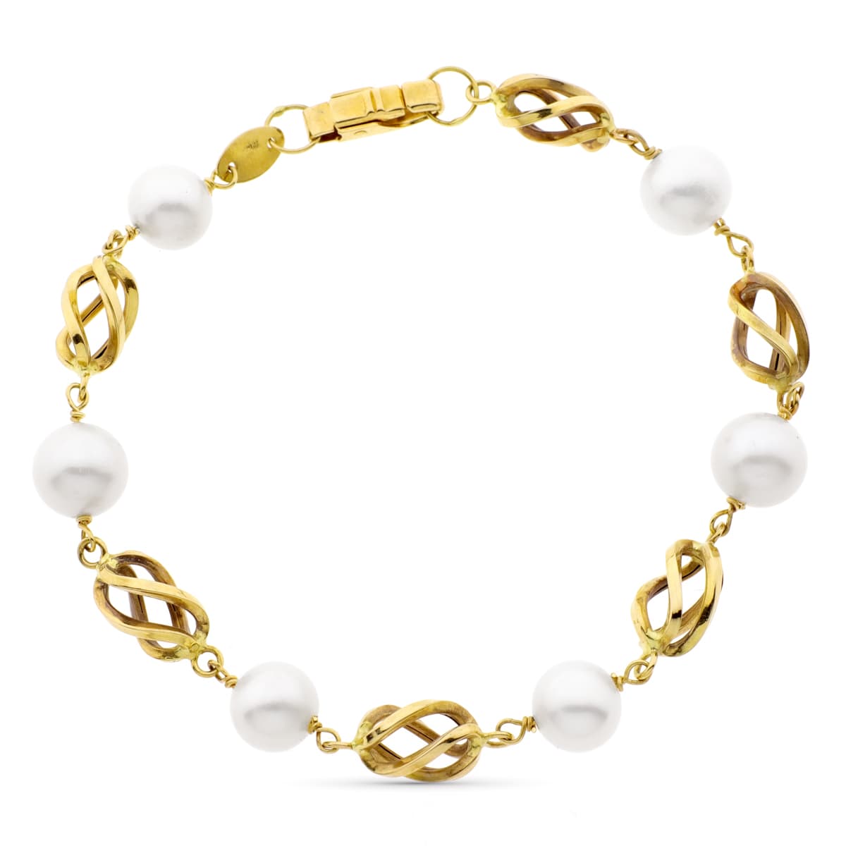 Pulseira em ouro amarelo 18K e pérola cultivada de 8 mm