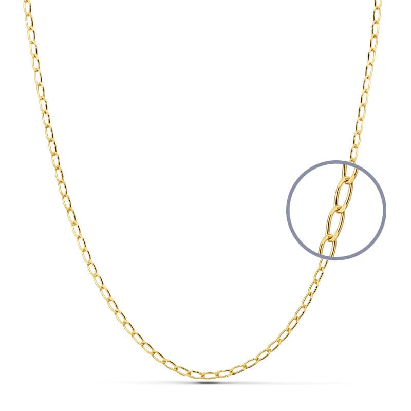 Lanț de zale de cal din aur galben 18K 40 Cm. 1,8 mm