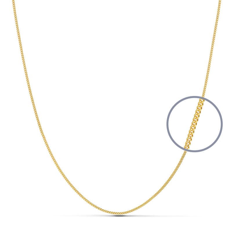 18 K sárga arany járdaszegélylánc 45 cm. 0,8 mm