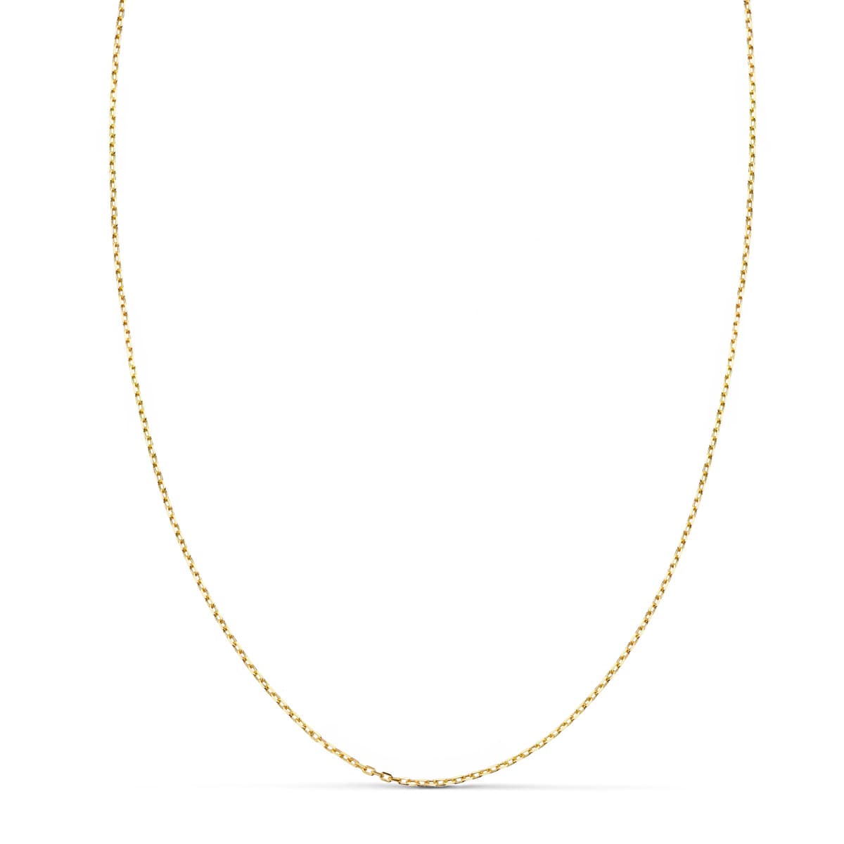 18K gult gullkjede. Lengde 60 Cm - Bredde 1 mm
