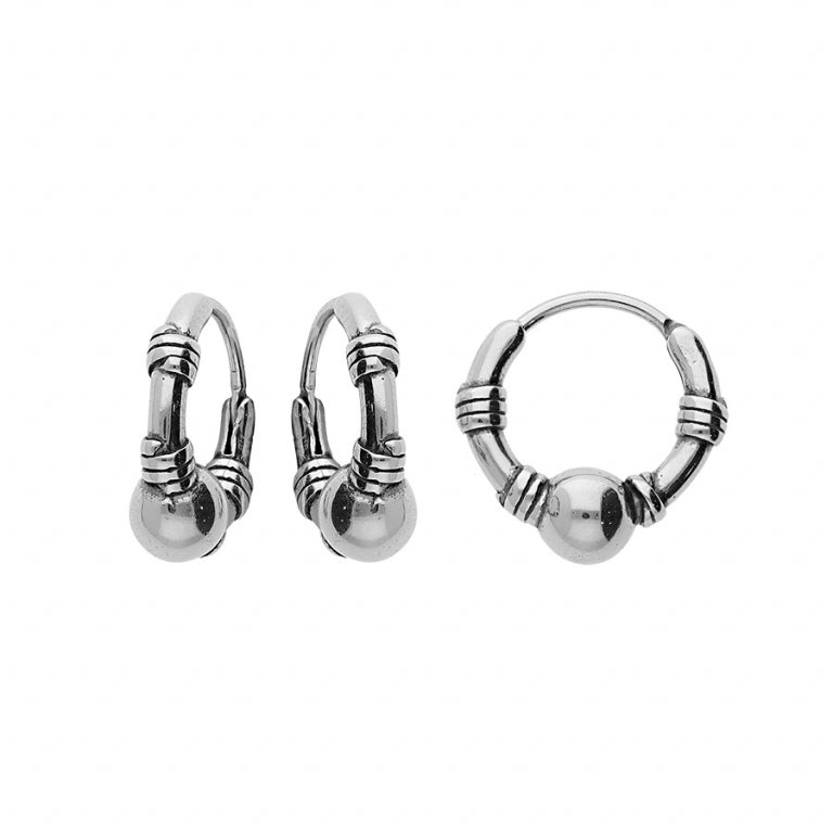 Sphere Hoop Örhängen – Silver Steel | Azulin