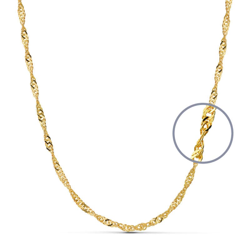 Cadena Singapur Oro Amarillo 18K 50 Cm. 2,7 mm