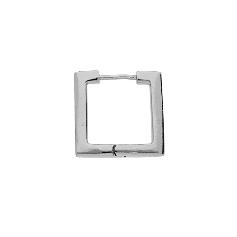 Square Hoop øredobber – sølv stål | Azulin view 2