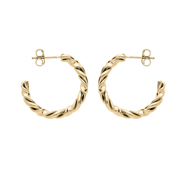 Brincos de Argola Torcida – Aço Dourado | Azuline