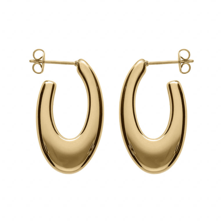 Ovale Creolen – Gouden Staal | Azulin