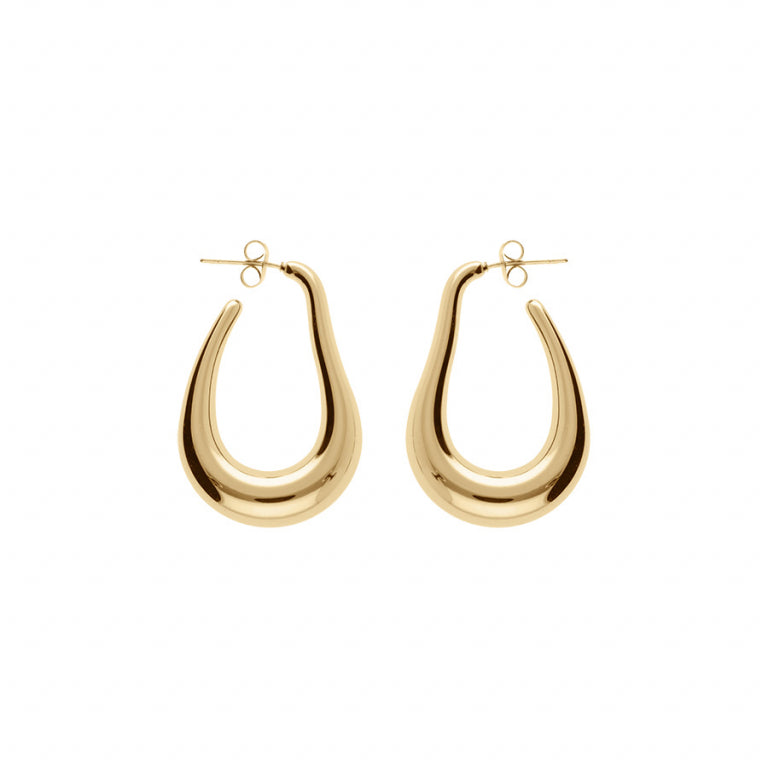 Cercei Drop Hoop – Golden Steel | Azulin