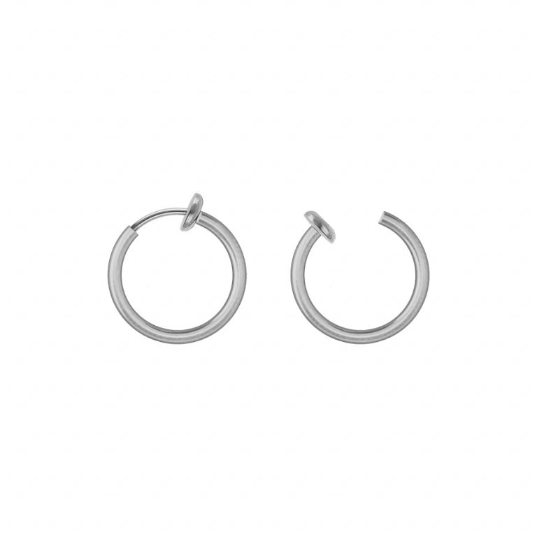 Tube Hoop Earrings – Silver Steel | Azuline