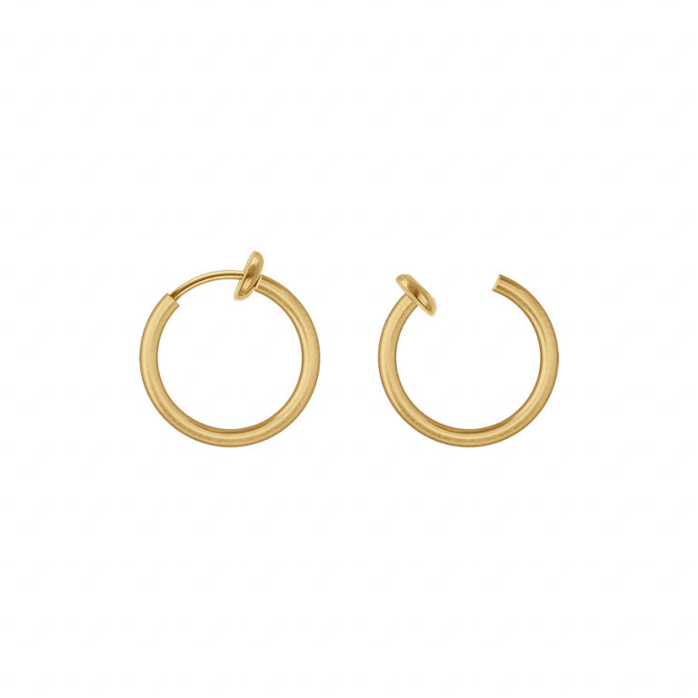 Pendientes Aro Tubo – Acero Dorado | Azuline