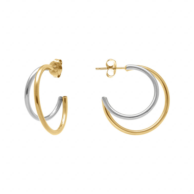 Orecchini a cerchio – Acciaio argentato | Azuline vista 2
