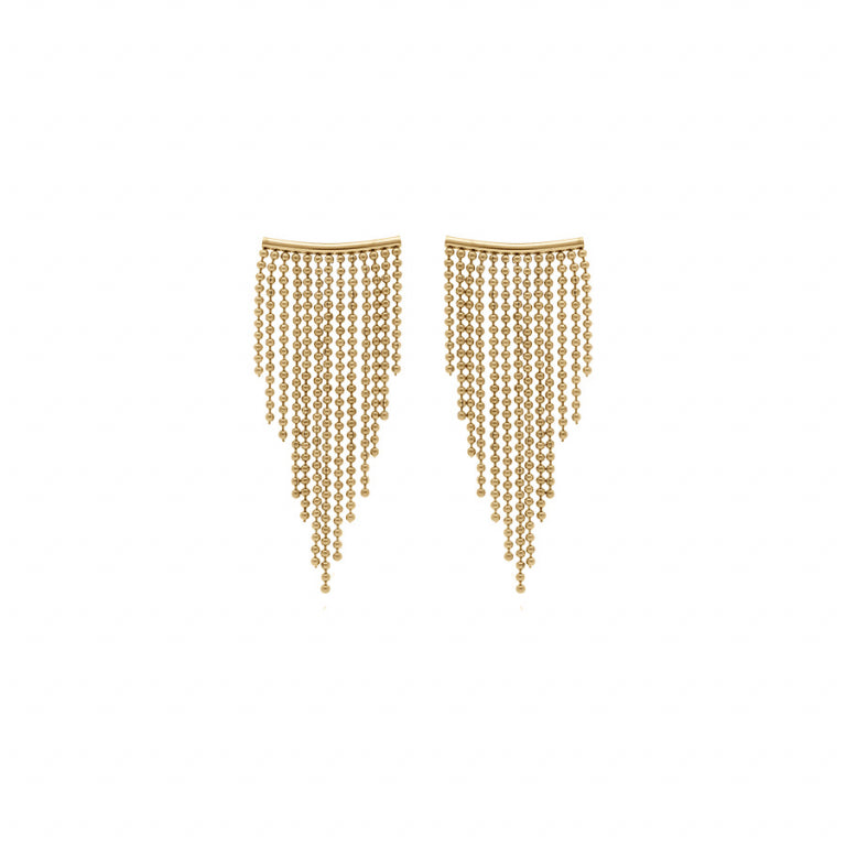 Brincos Drapeados – Aço Dourado | Azuline