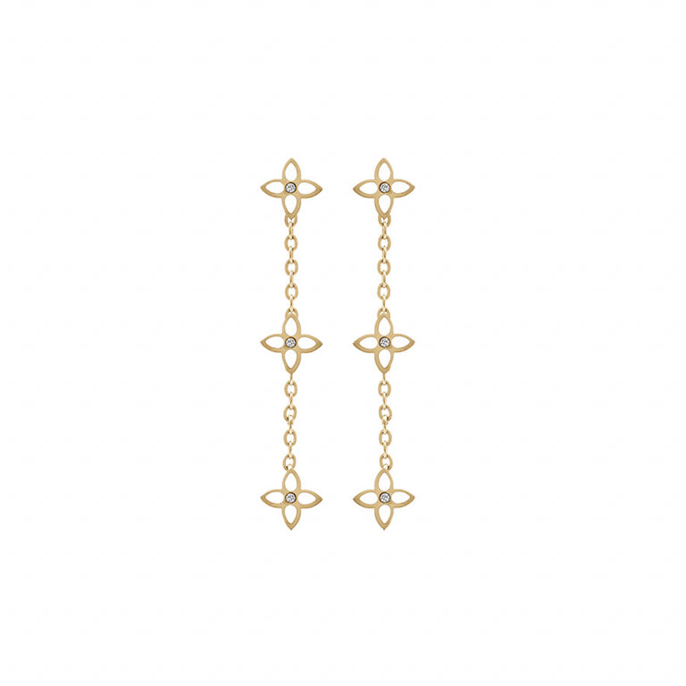 Boucles d’oreilles motif fleurs résine blanche – Acier | Azuline