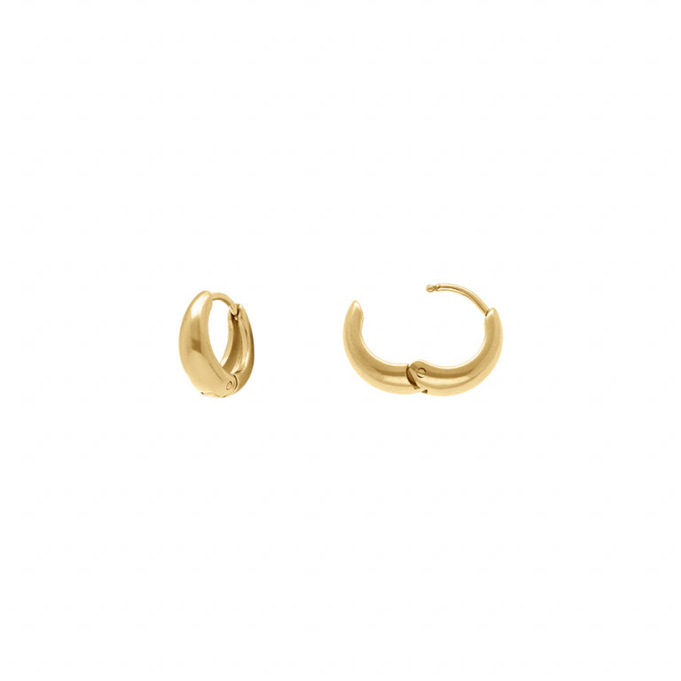 Pendientes Aros Articulados – Acero Dorado | Azuline ver 2
