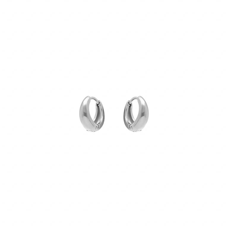 Pendientes Aros Cubanos Articulados – Acero Plateado | Azuline