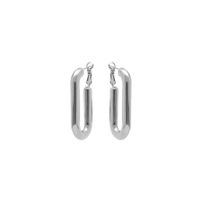Créoles tube rectangulaire – Acier | Azuline
