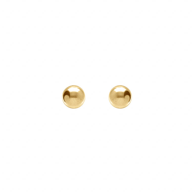 Boucles d’oreilles boule lisses en acier doré