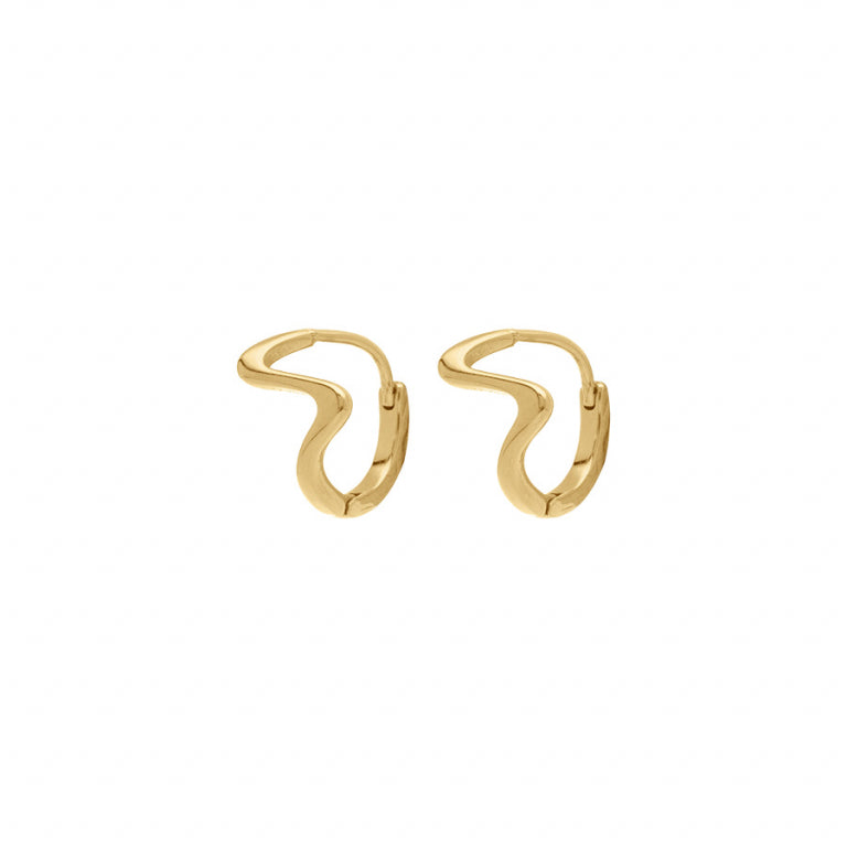 Boucles d’oreilles créoles ondulées en acier doré