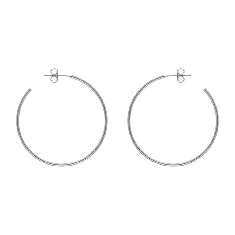 Circle Hoop Earrings – Silver Steel | Azuline
