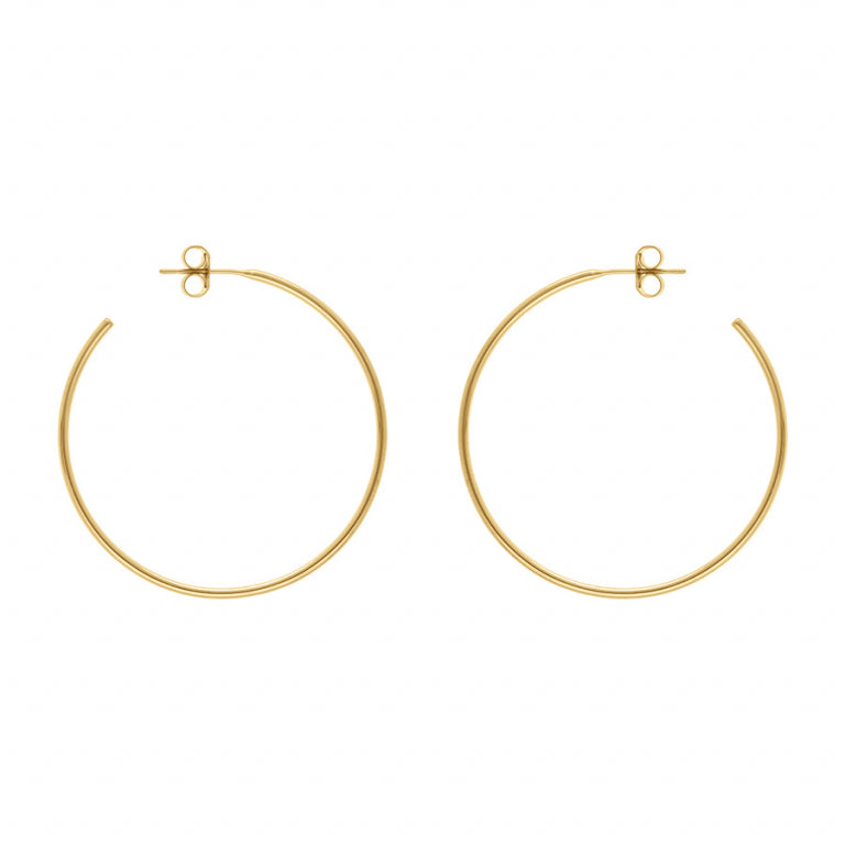 Circle Hoop Earrings – Golden Steel | Azuline