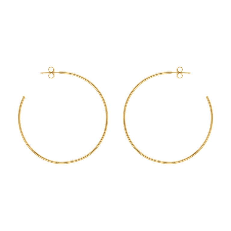Circle Hoop Earrings – Golden Steel | Azuline