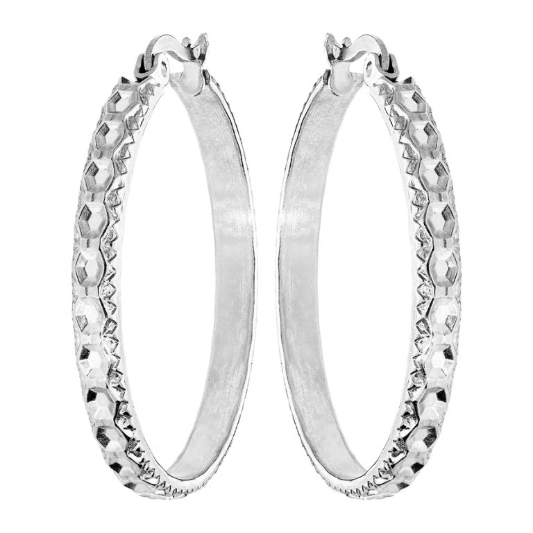 Hammered Creoles – Silver Steel | Azuline