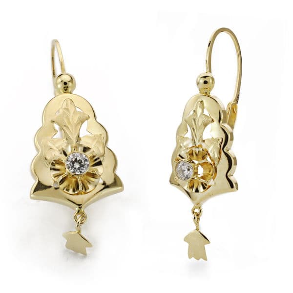 Pendientes de Oro Amarillo de 18K. 25X12mm