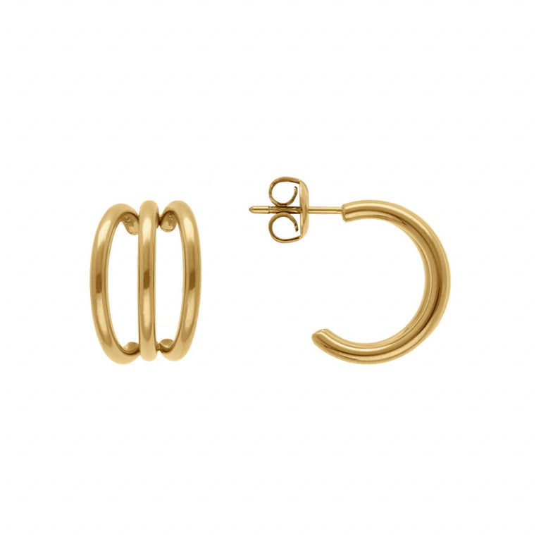 Cercei Row Hoop – Golden Steel | Azulin
