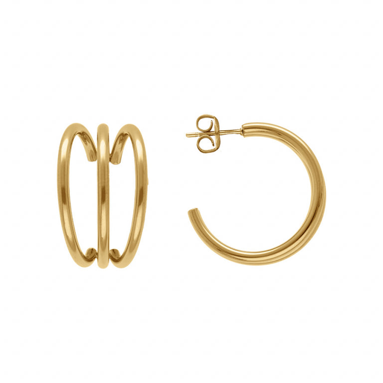 Brincos de Argola Rans – Aço Dourado | Azuline