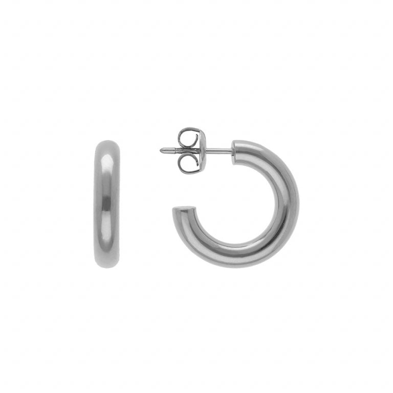 Tube Hoop Earrings – Silver Steel | Azuline