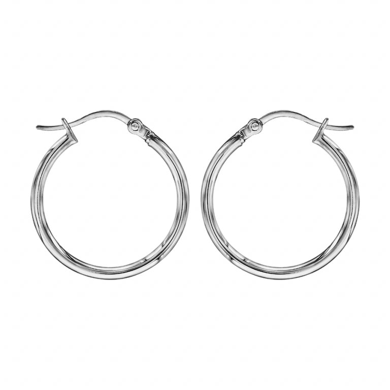 Circle Hoop øredobber – sølv stål | Azulin