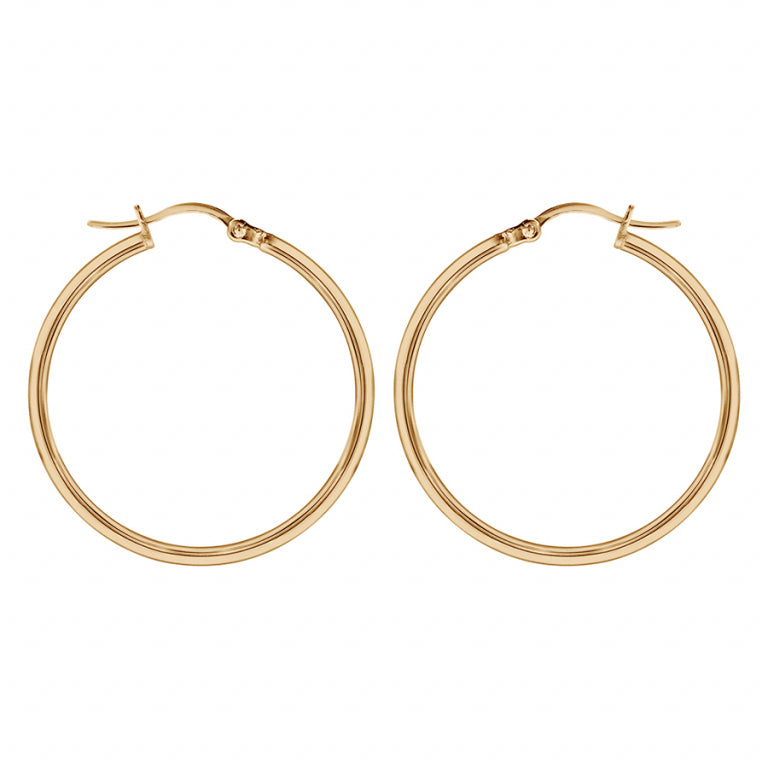 Circle Hoop Earrings – Golden Steel | Azuline