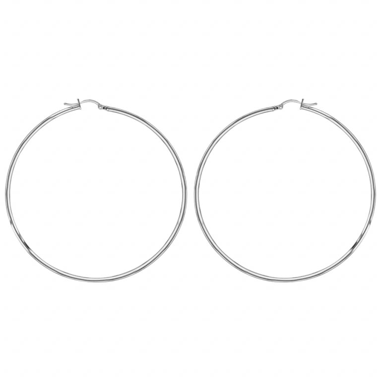 Circle Hoop Earrings – Silver Steel | Azuline
