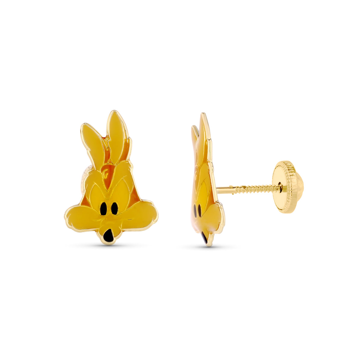 18 Ayar Sarı Altın Küpe Mine 12 X 8 mm Vidalı Toka