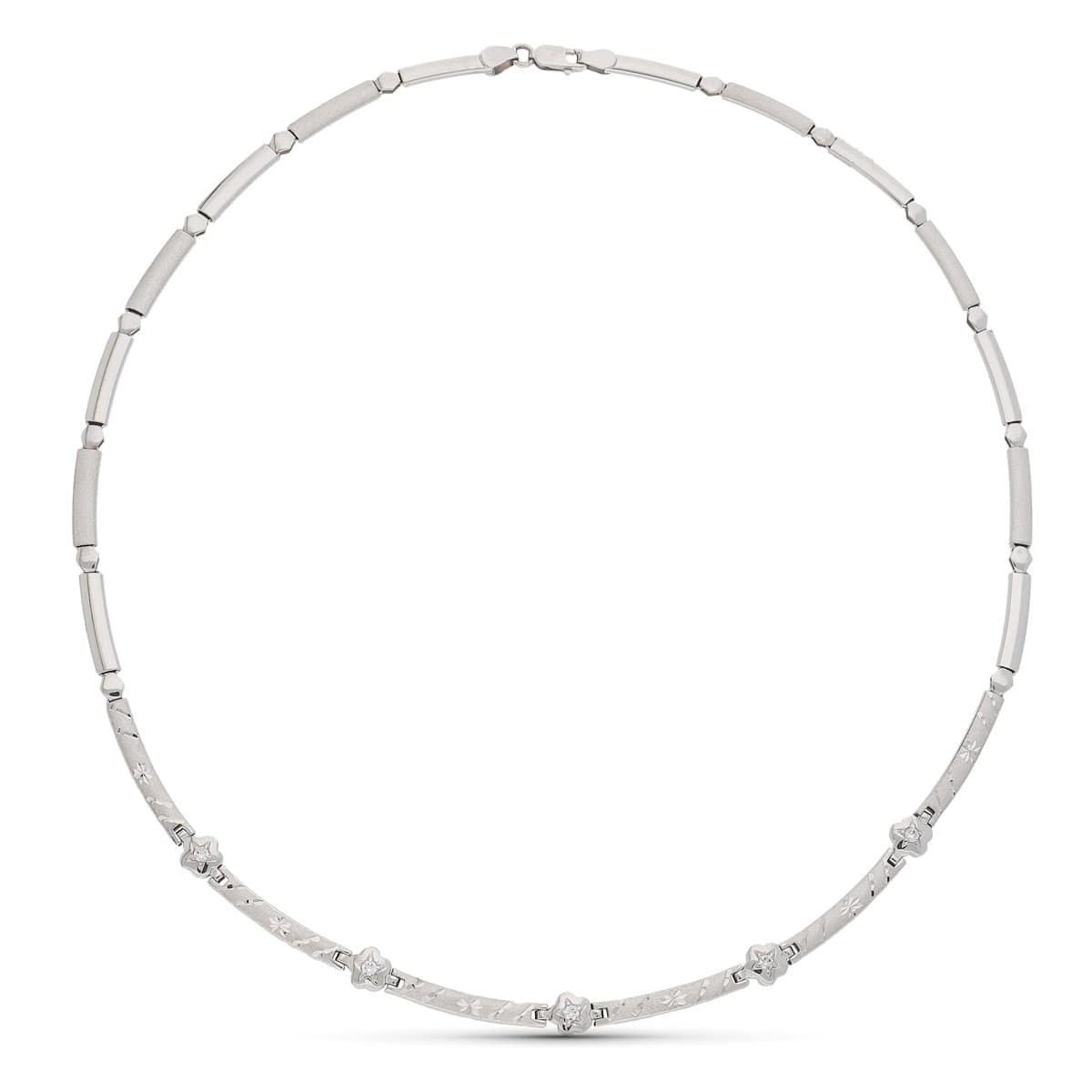 Choker en Or Blanc 18K Sections Sculptées