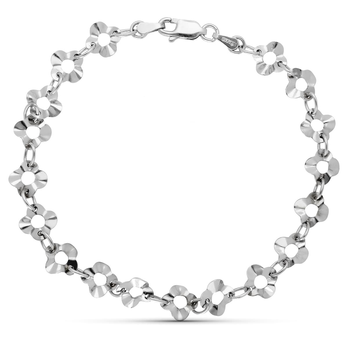 18K White Gold Bracelet Patterned 19 Cm