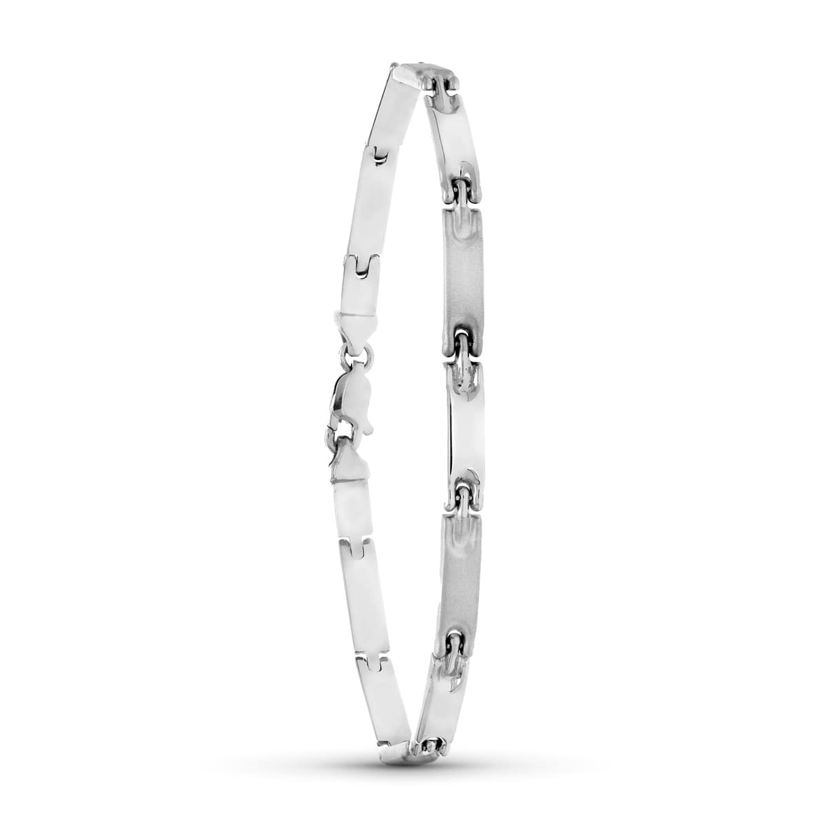 Pulseira em ouro branco polido 18K 19 cm