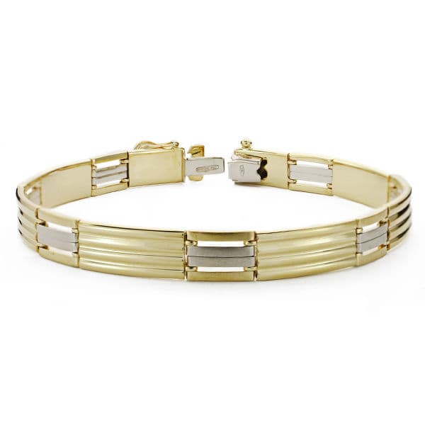 Two-tone Men's Bracelet 18K 215 Cm